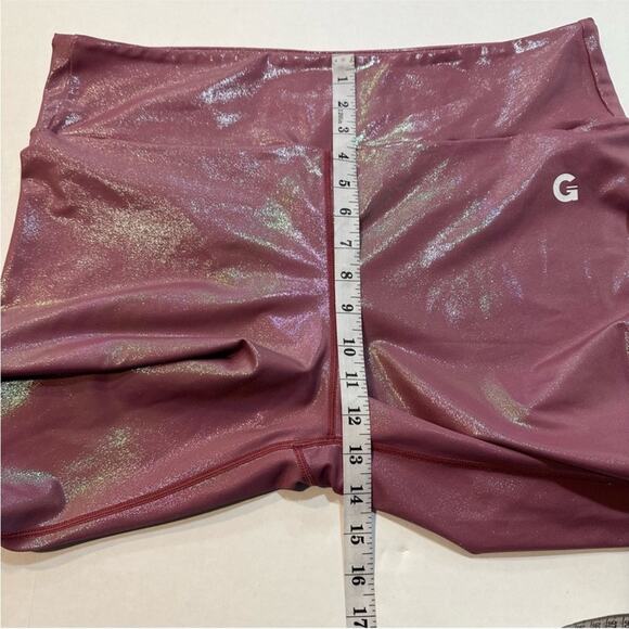 grrrl Leggings Metallic Purple/Pink Iridescent Print, Size "SAM" workout gym - Picture 13 of 15